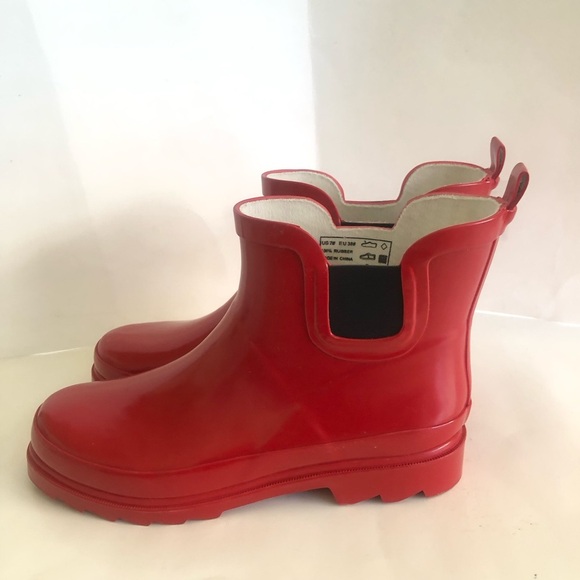 NORTY Women’s Red Ankle Waterproof Winter Rain Boots Size 7 - Picture 3 of 15